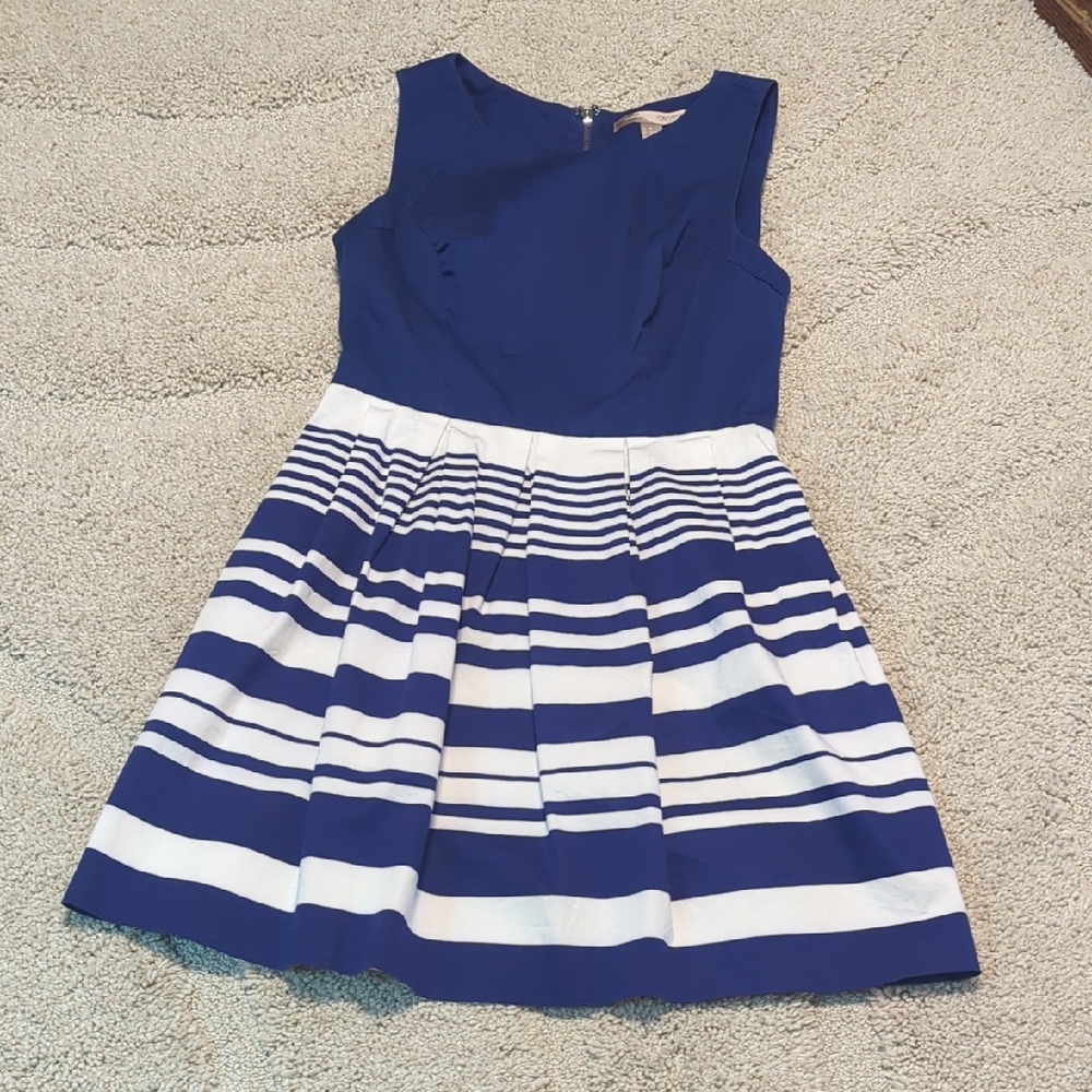 Blue and White Striped Dress